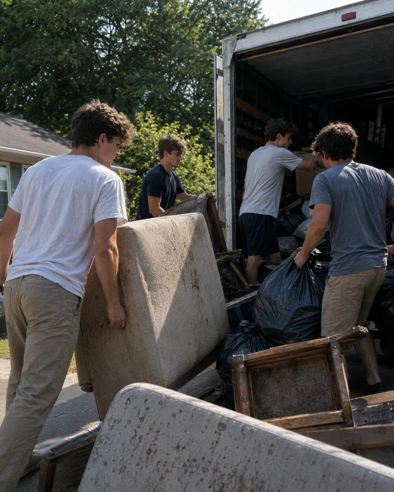 Person carrying items for junk removal